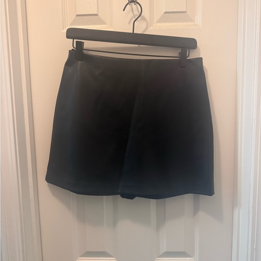 Faux Leather Black Skirt